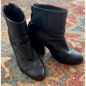 Rag & Bone Boots Women’s 38 Black Ankle Newbury Classic Leather western Goth
